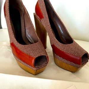 Marni raisin runway pump wool and leather